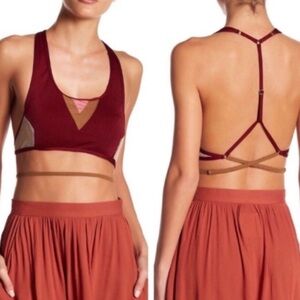 One Teaspoon The Mayflower Merlot New Breed Bodice Mesh Bralette Top Sz S NWT